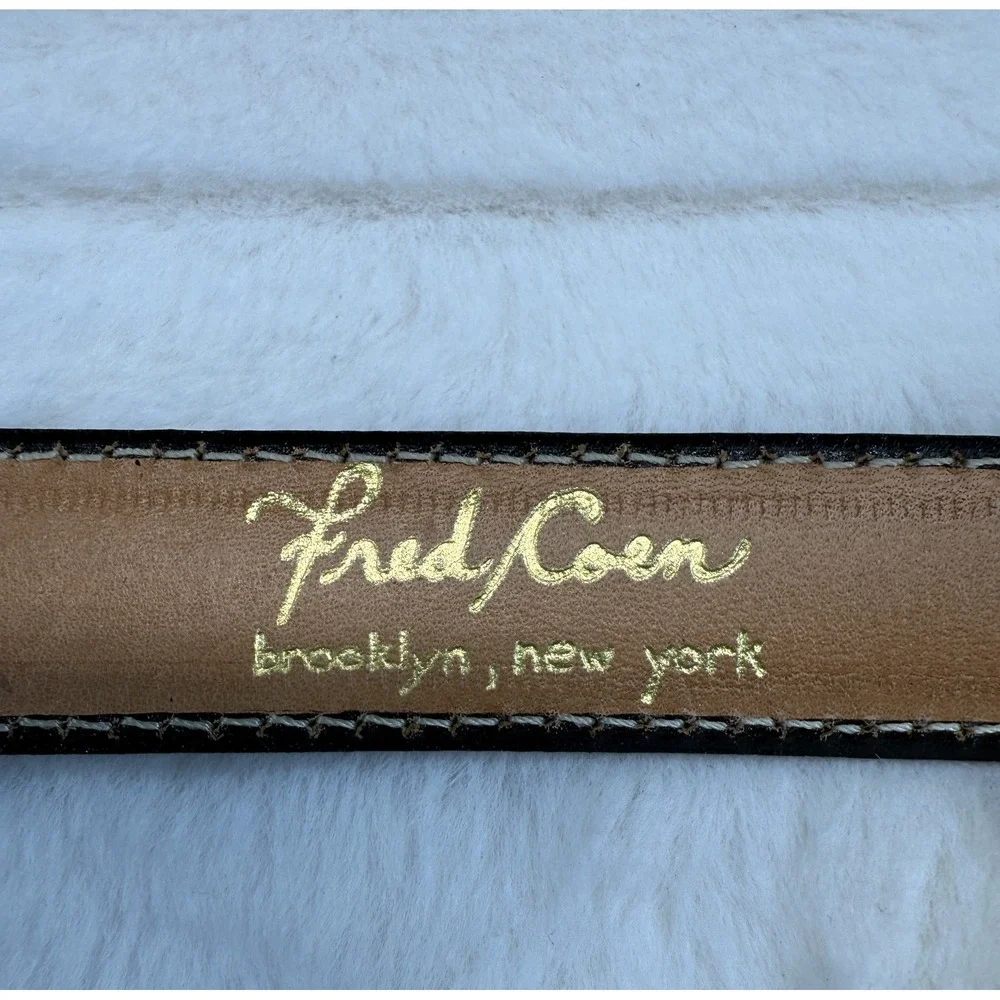 Fred Coen Belt Womens Medium‎ Black Red Lizard Leather Brooklyn NY Designer USA